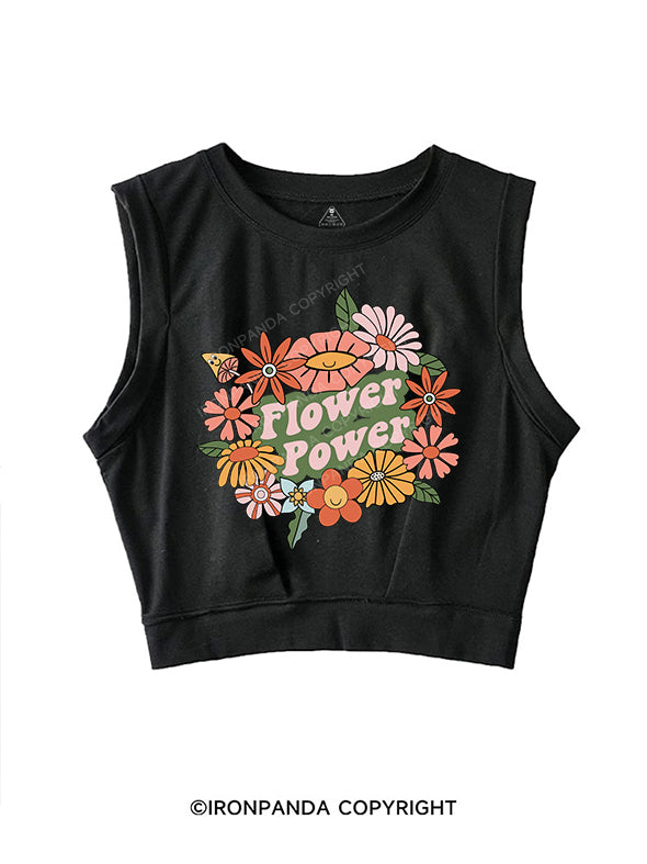 FLOWER POWER SLEEVELESS CROP TOPS