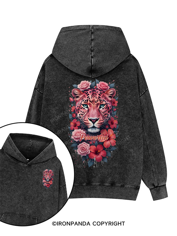 Leopard Printed Washed Gym Hoodie