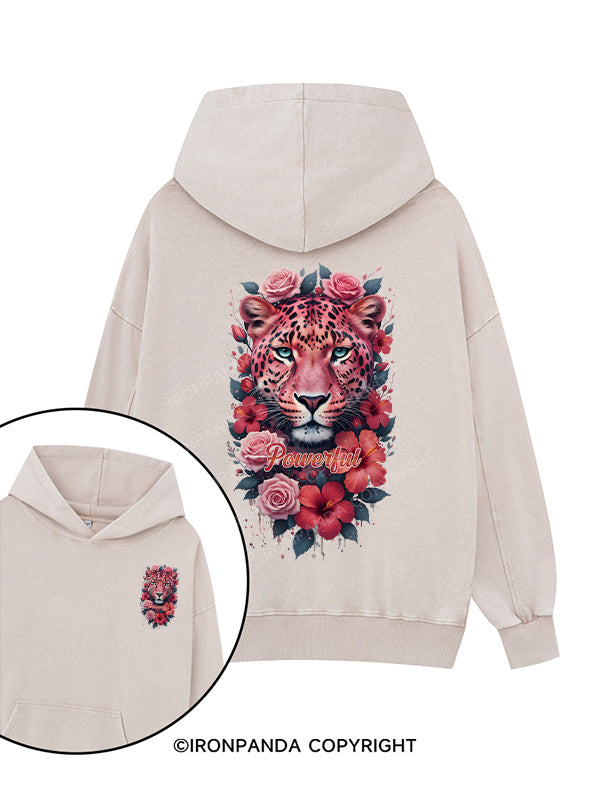 Leopard Printed Washed Gym Hoodie