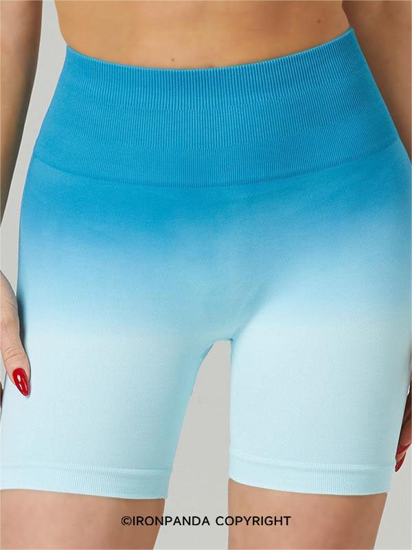 High Waist Ombre 3 Inch Yoga Shorts