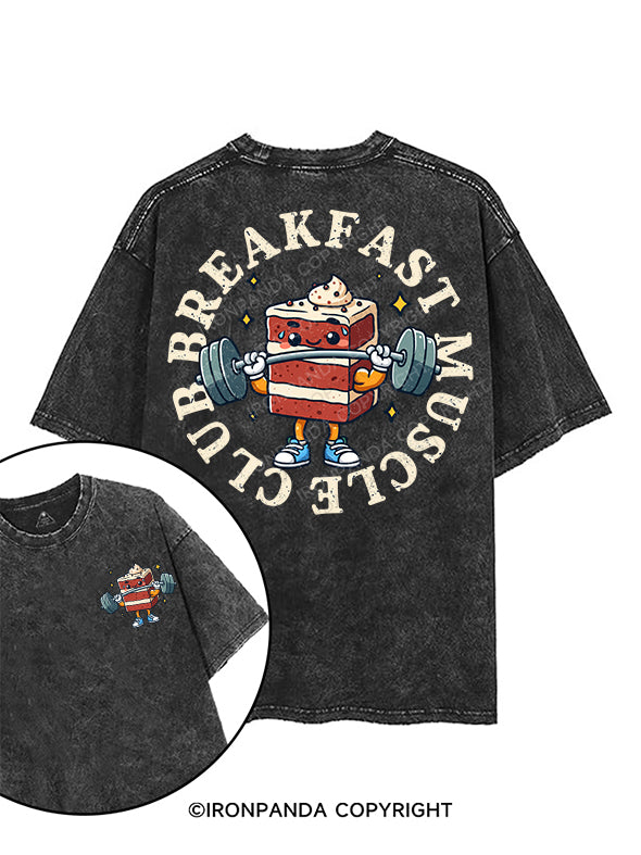 breakfast muscle club printed Gym Shirt