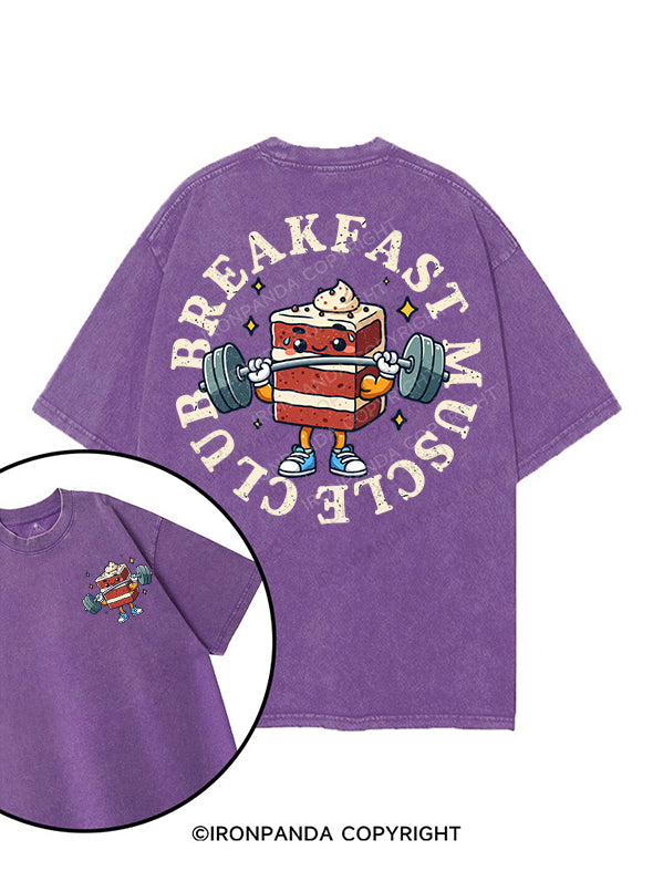 breakfast muscle club printed Gym Shirt