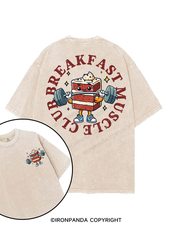 breakfast muscle club printed Gym Shirt