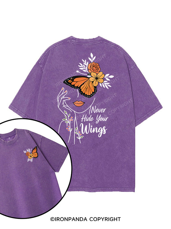 Never hide your wings printed Gym Shirt