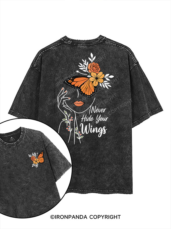 Never hide your wings printed Gym Shirt