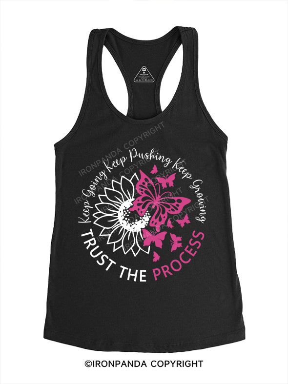 KEEP GOING KEEP PUSHING KEEP GROWING Gym Racerback Tank