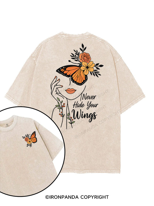 Never hide your wings printed Gym Shirt