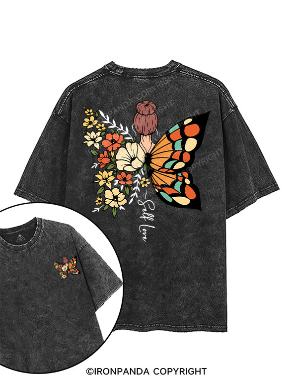 self love printed Gym Shirt