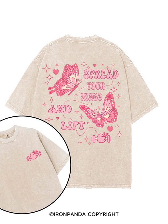 SPREAD YOUR WINGS AND LIFT printed Gym Shirt
