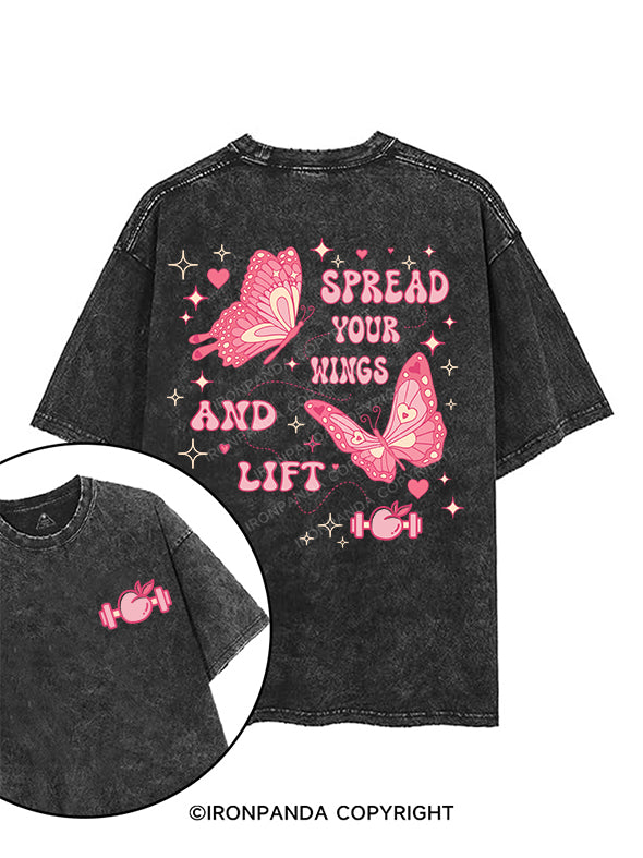 SPREAD YOUR WINGS AND LIFT printed Gym Shirt