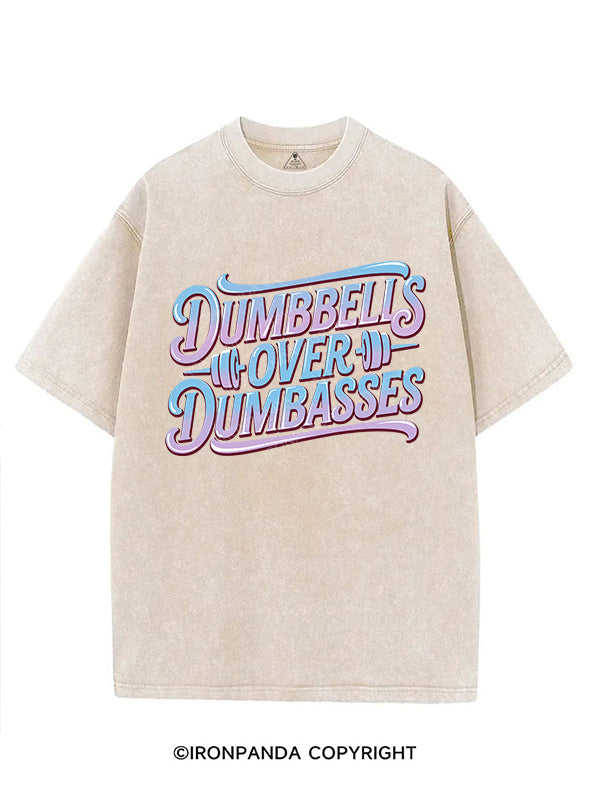 DUMBBELLS OVER DUMBASSES VINTAGE GYM SHIRT