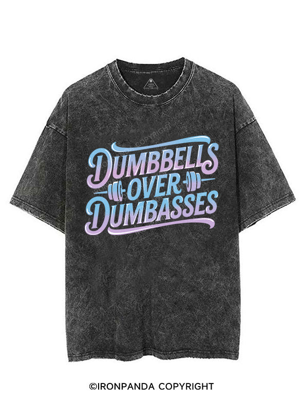 DUMBBELLS OVER DUMBASSES VINTAGE GYM SHIRT