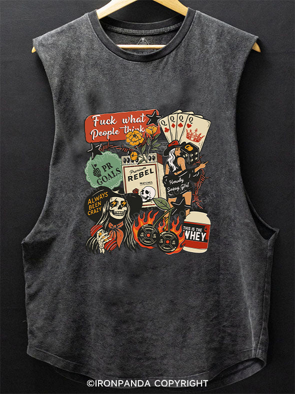 FUCK WHAT THE PEOPLE THINK SCOOP BOTTOM COTTON TANK