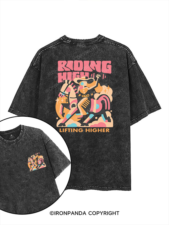 Riding High, Lifting Higher! printed Gym Shirt
