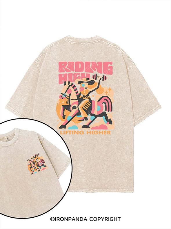 Riding High, Lifting Higher! printed Gym Shirt