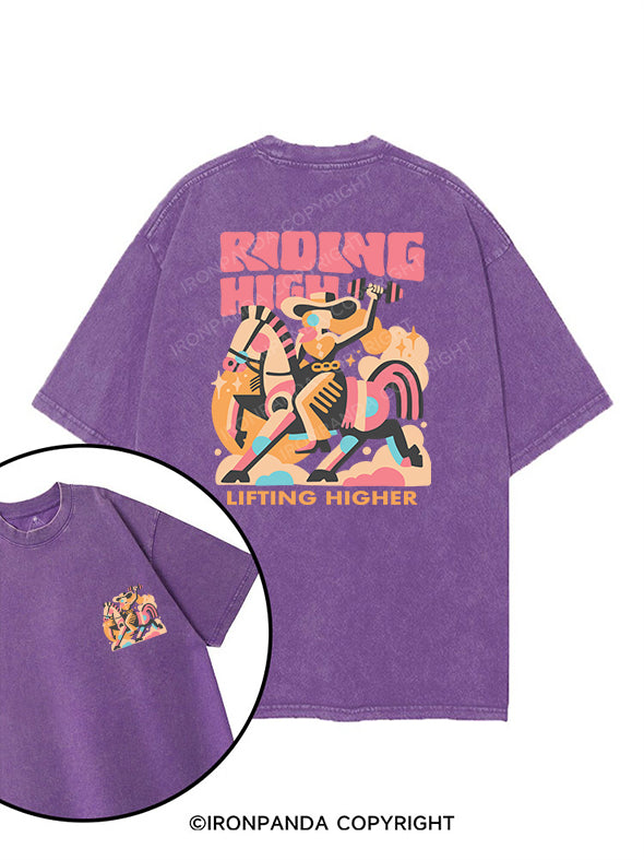 Riding High, Lifting Higher! printed Gym Shirt