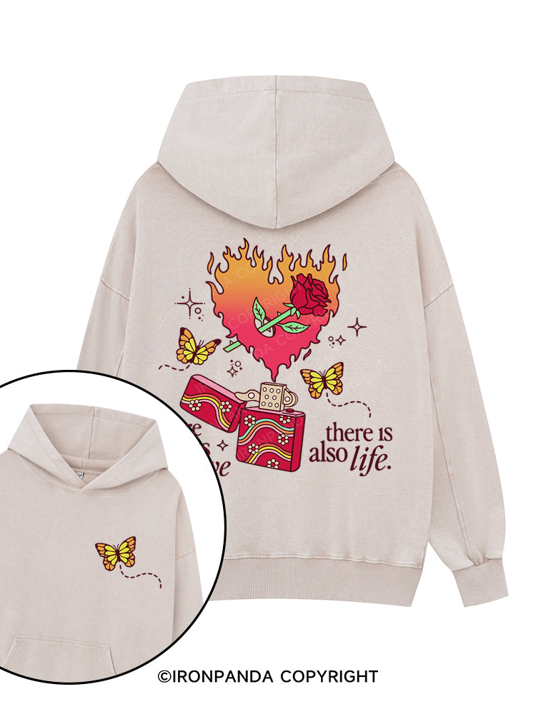 WHERE THERE IS LOVE Printed Washed Gym Hoodie