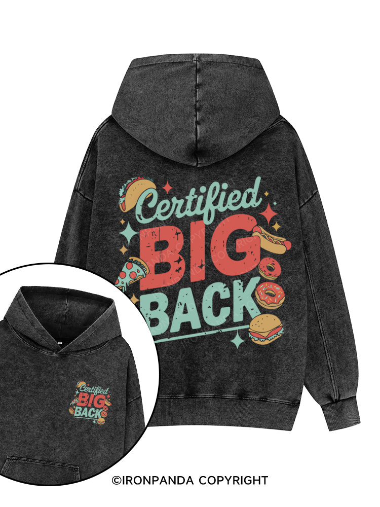 Certified Big Back Printed Washed Gym Hoodie
