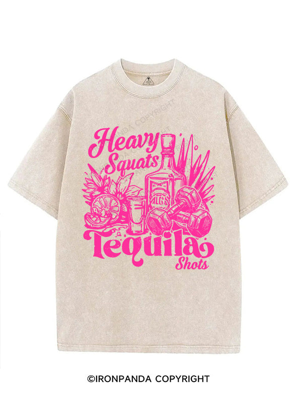 heavy squats & tequila shots VINTAGE GYM SHIRT