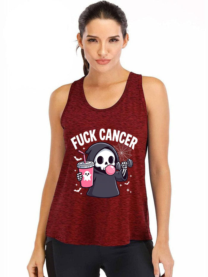 FUCK CANCER CUTE REAPER LIFTER Ironpanda Women Fitness Tank