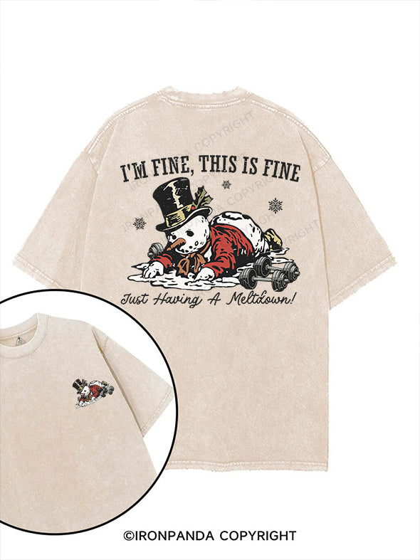 I’M FINE, THIS IS FINE printed Gym Shirt