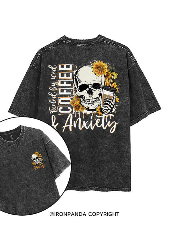 Fueled by Iced Coffee and Anxiety printed Gym Shirt