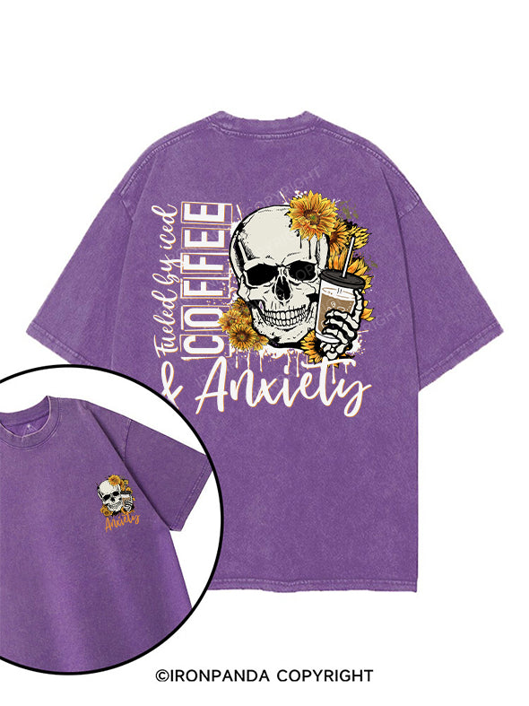 Fueled by Iced Coffee and Anxiety printed Gym Shirt