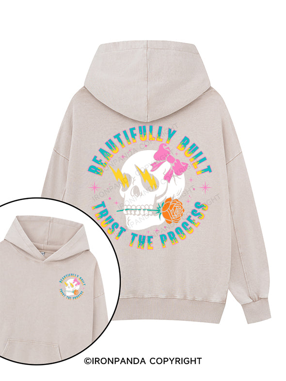 Beautifully Built Printed Washed Gym Hoodie
