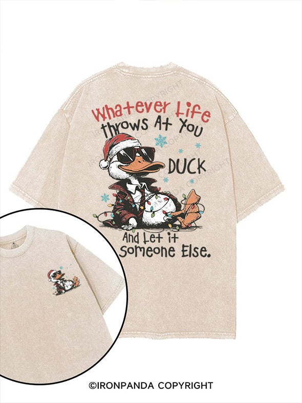 Whatever life throws at you, DUCK printed Gym Shirt
