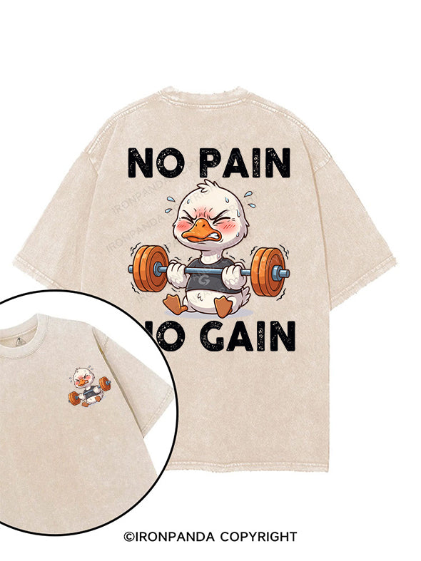 no pain no gain printed Gym Shirt