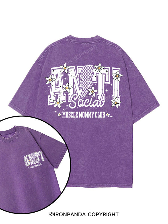 ANTI SOCIAL MUSCLE MOMMY CLUB printed Gym Shirt