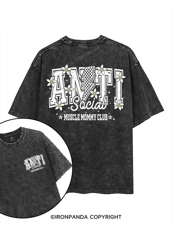 ANTI SOCIAL MUSCLE MOMMY CLUB printed Gym Shirt