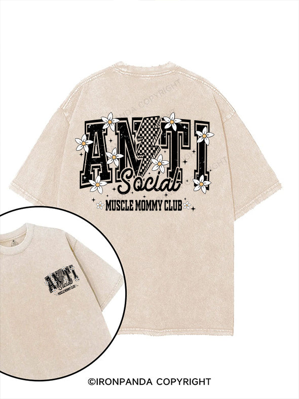 ANTI SOCIAL MUSCLE MOMMY CLUB printed Gym Shirt