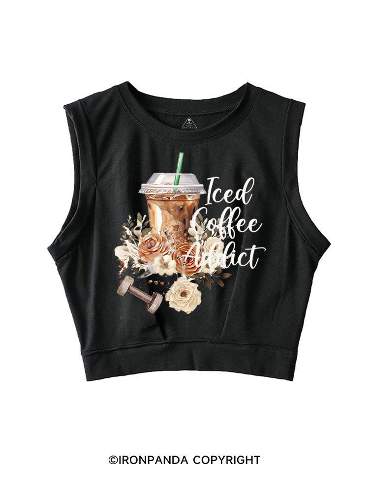 Iced Coffee Addict SLEEVELESS CROP TOPS