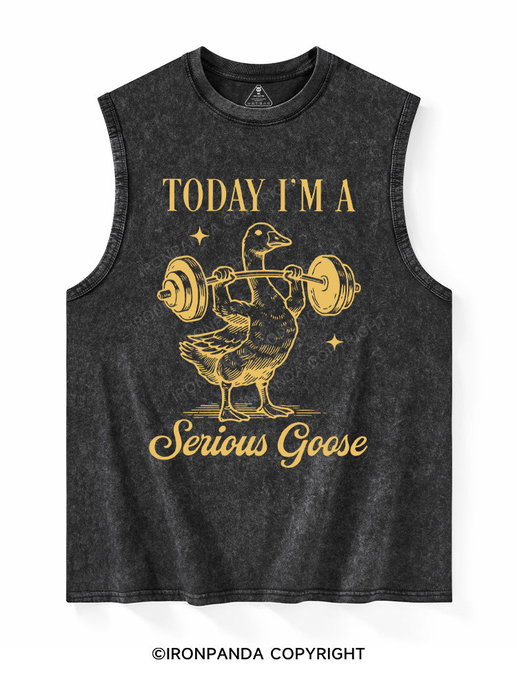 TODAY I'M A Serious Goose Washed Tank