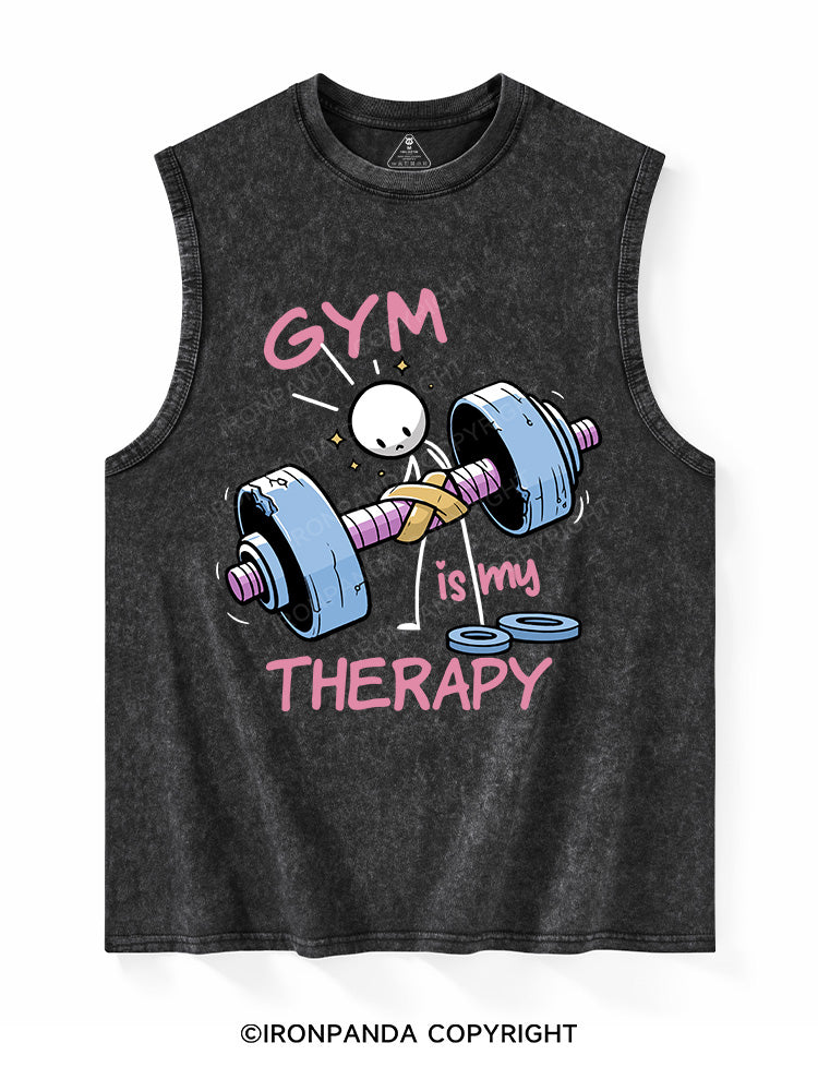 GYM IS MY THERAPY Washed Tank