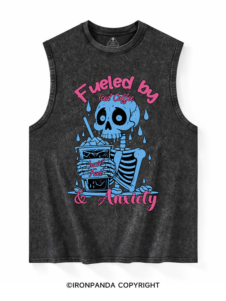 FUELED BY ICED COFFEE & ANXIETY Washed Tank