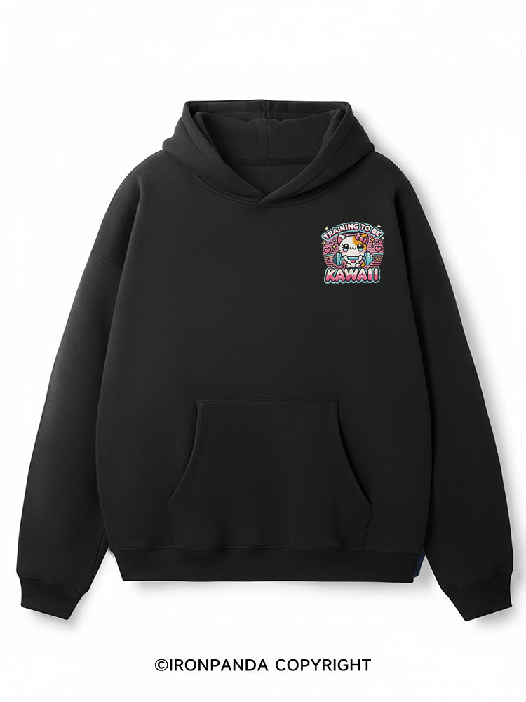TRAINING TO BE KAWAII Premium Fleece Gym Hoodie