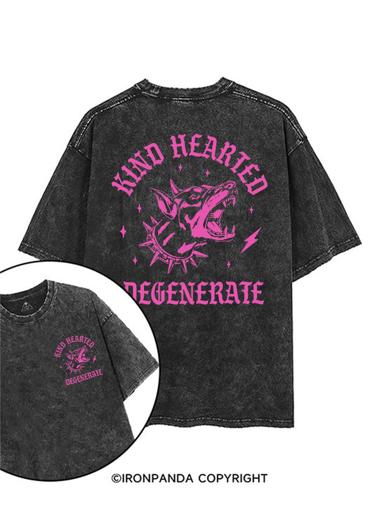 KIND HEARTED DEGENERATE printed Gym Shirt
