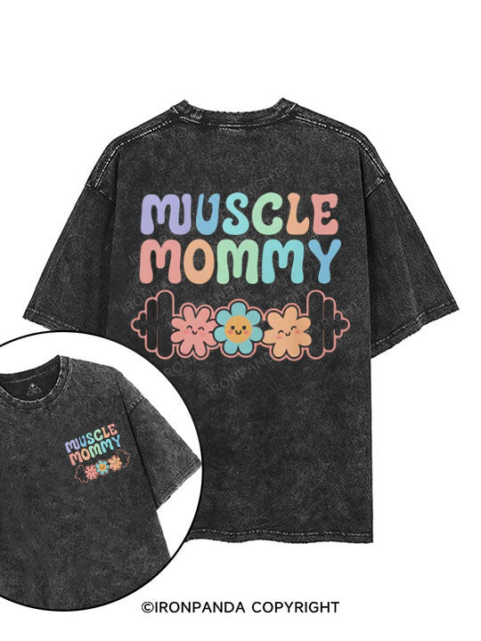 MUSCLE MOM  printed Gym Shirt