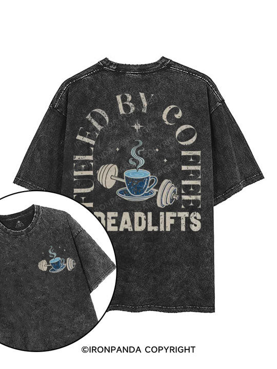 Fueled By Coffee & Deadlifts printed Gym Shirt