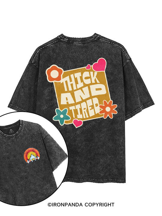 Thick And Tired  printed Gym Shirt
