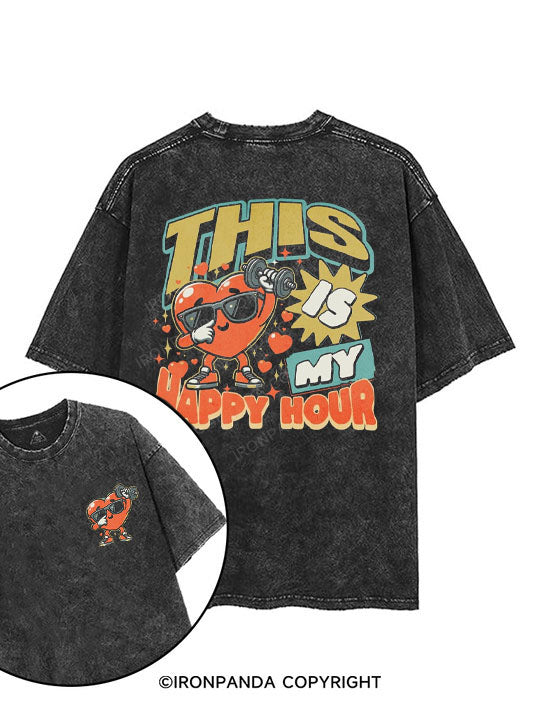 This Is My Happy Hour printed Gym Shirt