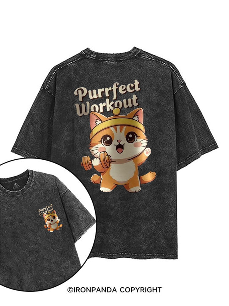 Purrfect Workout printed Gym Shirt