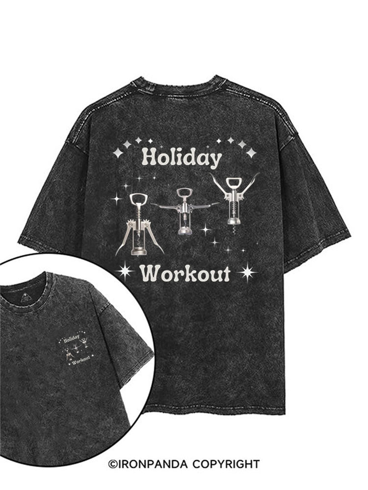 Holiday Workout printed Gym Shirt