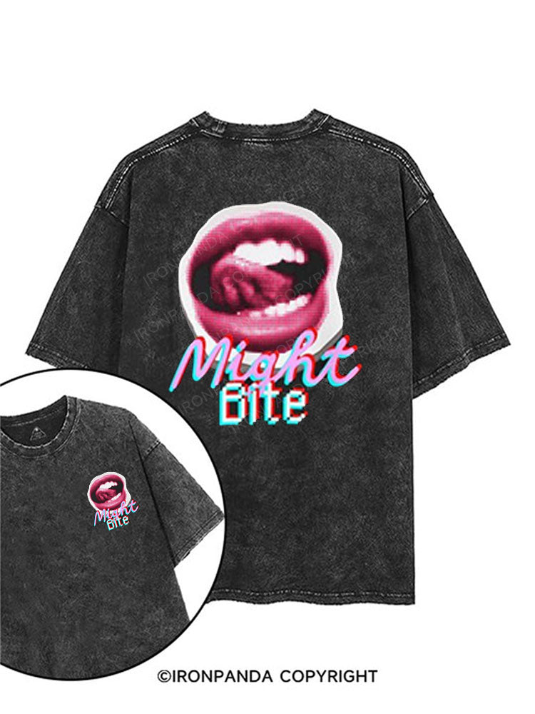 Might Bite printed Gym Shirt