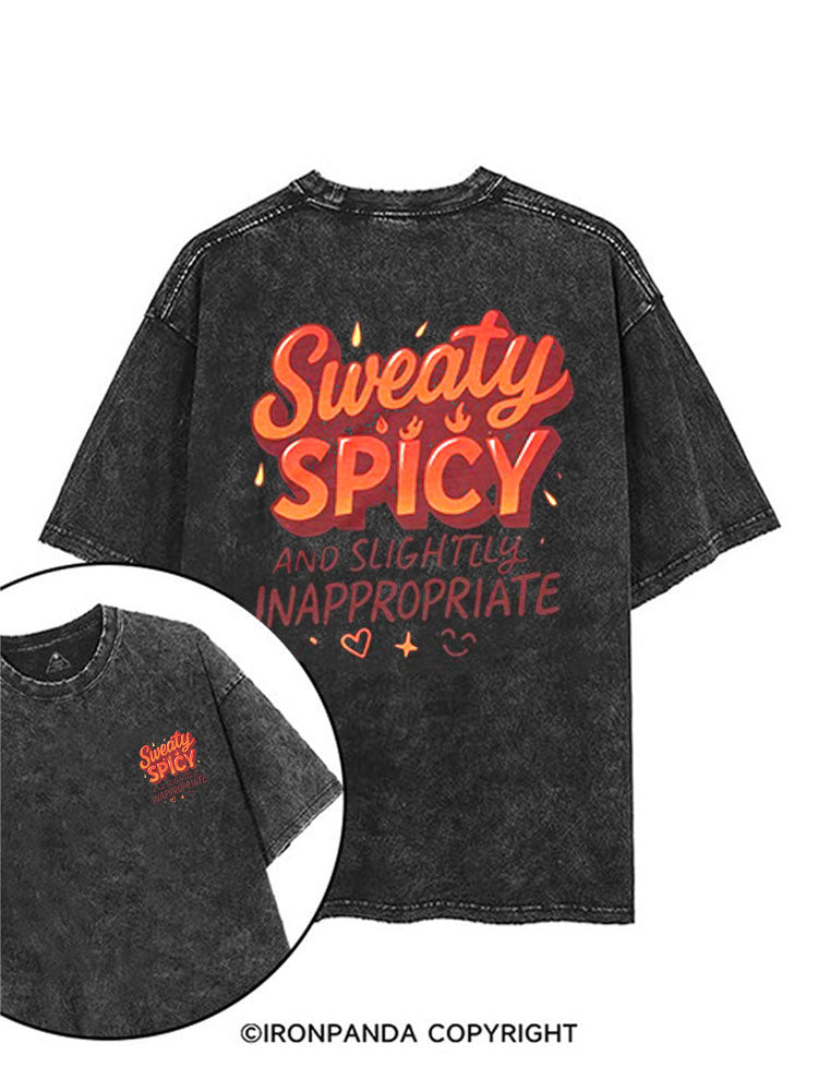 Sweaty Spicy and Slightly Inappropriate printed Gym Shirt