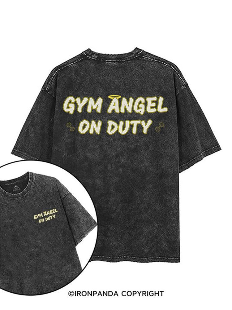 GYM ANGEL ON DUTY printed Gym Shirt
