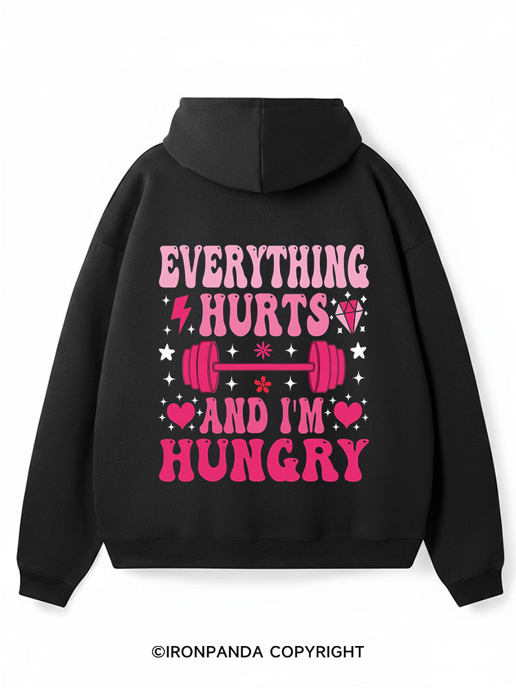 Everything Hurts Premium Fleece Gym Hoodie