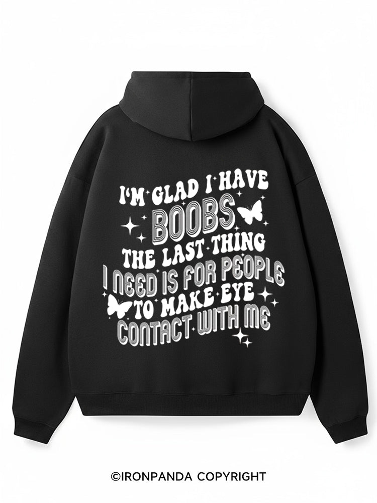 I’m glad I have boobs Premium Fleece Gym Hoodie